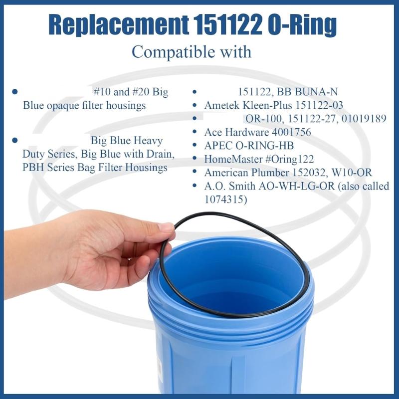 10 Count Rubber O-Rings For Standard Size Water Filter Housings Replacement Accessory For Housing Parts