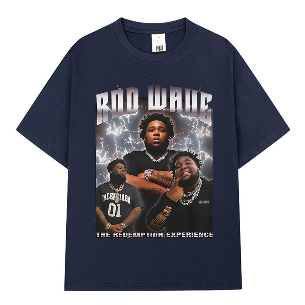 Rapper Rod Wave The Redemption Experience Pattern Tshirt Summer Mens Womens Hip Hop Fashion Short Sleeve Oversized Tshirt
