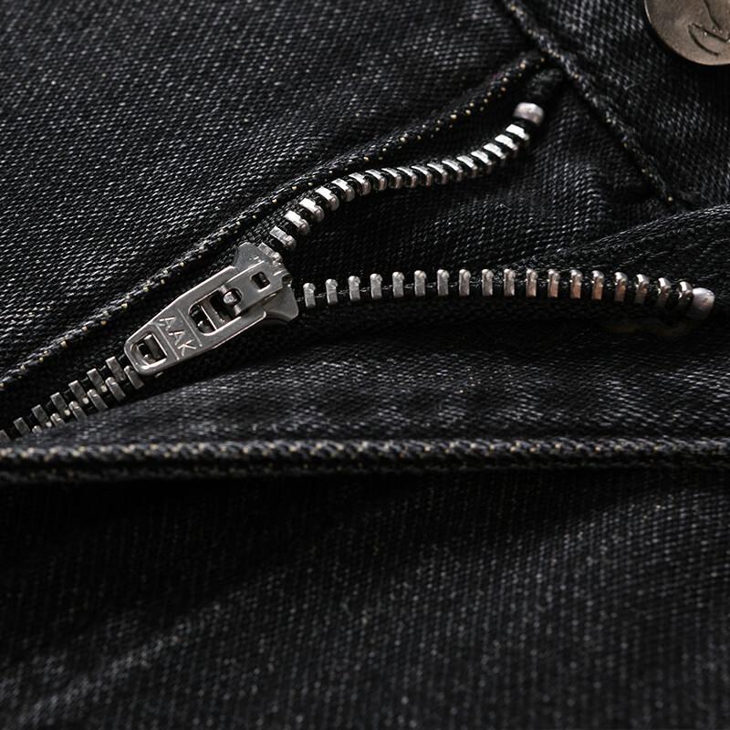 ROMON Men's Thickened Straight-Leg Stretch Jeans