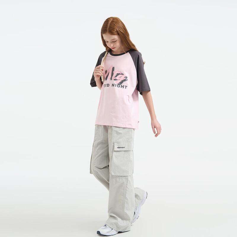 Mongtemore Girls' 2026 Summer Color-Block Print T-Shirt