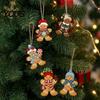 Holiday Scene Layout Accessories Gingerbread Man Wooden Pendant for Christmas Tree Decoration, Rustic Xmas Hanging Traditional Crafts Ornaments