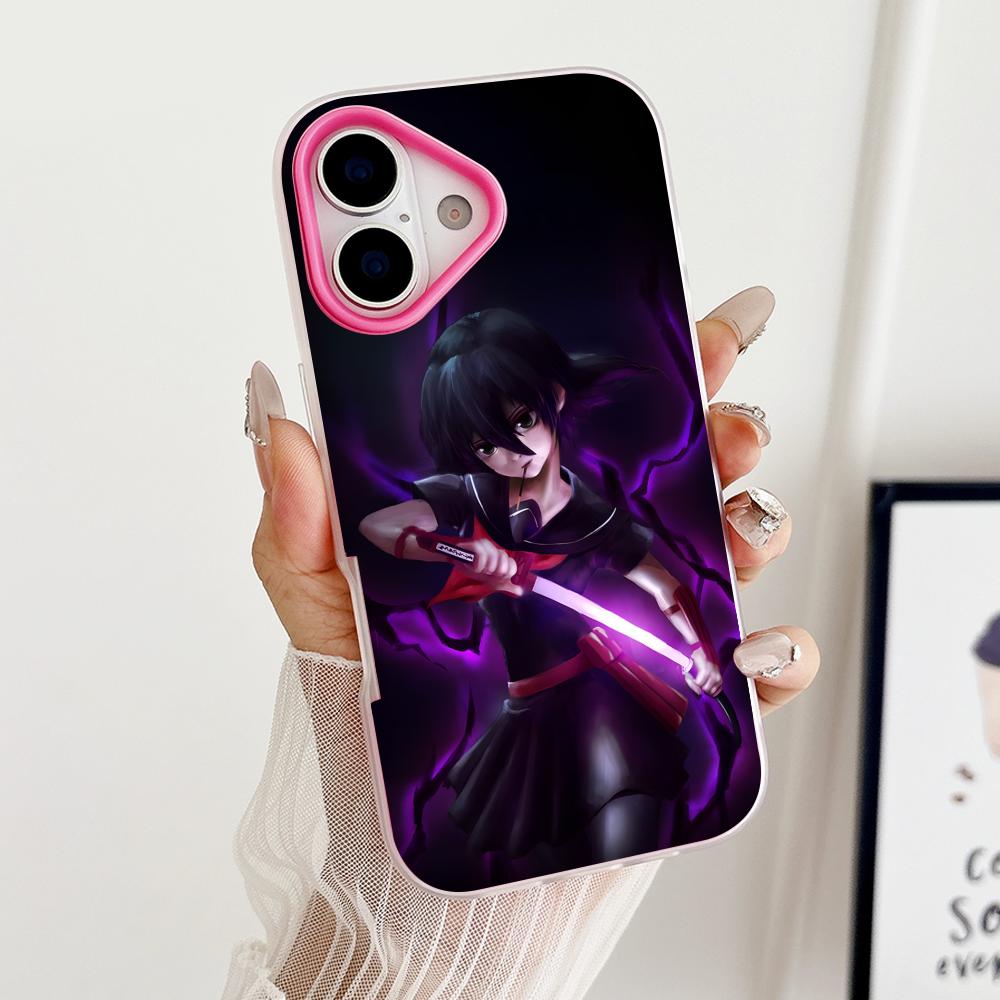 Akame Kurome Jelly Double layer Rose Red Mobile Phone Case for iPhone 17 16 15 14 13 12 11 Air Pro Max Plus Protective