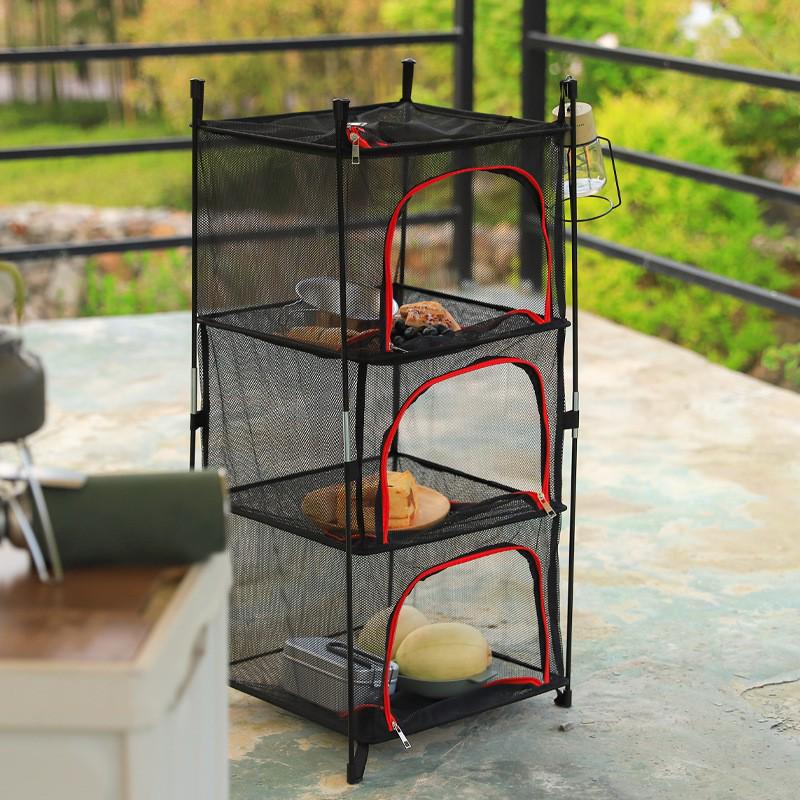 Multifunctional Outdoor Folding Drying Net with Stand – Insect-Proof for Camping, Clothes, Fruits, Vegetables, and Fish.