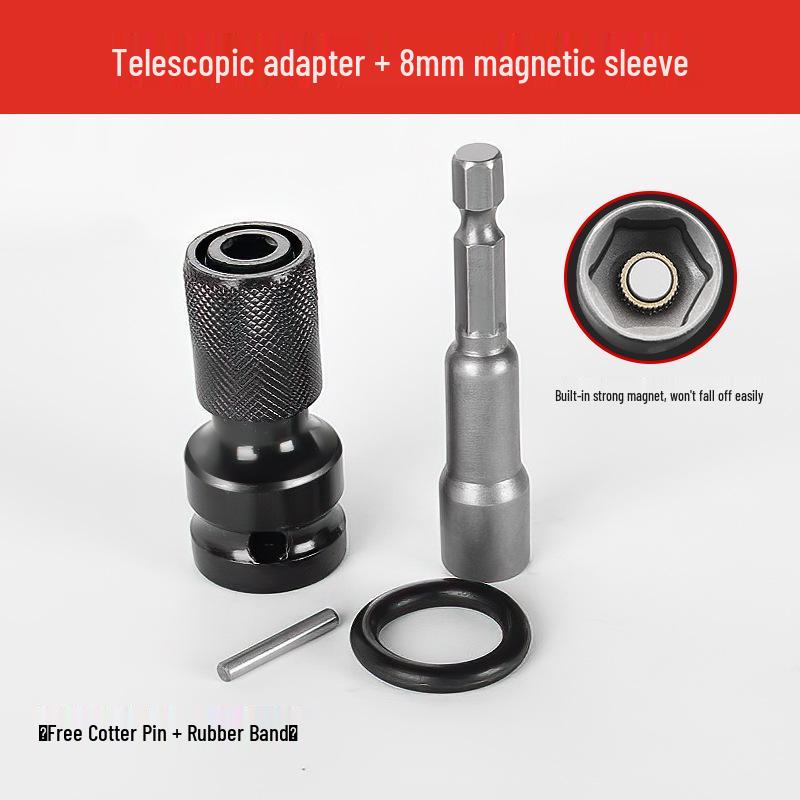 Electric Wrench Conversion Kit: Multifunctional Air Impact, Drill Chuck, Socket & Universal Connector.