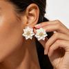 Summer Fashion Multi-color Three-dimensional Flower Earrings for Women, Gold Stamens, Niche Rural Style Flower Earrings