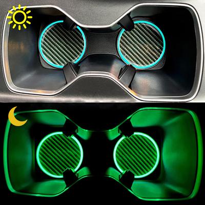 2 stücke Auto Innen Zubehör Universal Auto Dekorative Tasse Matte LED Leuchtende Auto Staubdicht Flasche Pads Auto Anti Slip Coaster