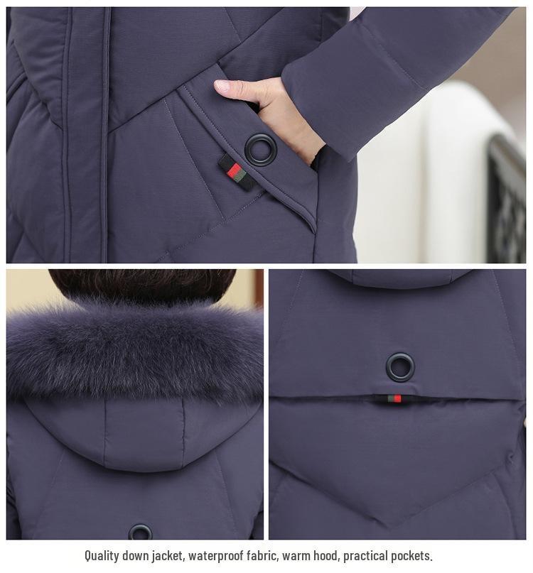 2024 Winter Down Jacket Women Plus Size Fur Collar Fashionable Warm Thickened Mother Trend