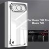 Pläterat Ramlöst Stötsäkert Fodral För Huawei Honor 500 500Pro Hårt PC Genomskinligt Telefon Baksida För Honor500 Pro Bumper Skal