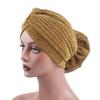 Beanie Hat Solid Color Large Flower Design Comfortable Warm No Brim Turban Cap Women Accessories