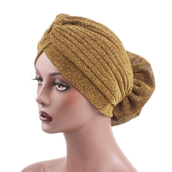 Beanie Hat Solid Color Large Flower Design Comfortable Warm No Brim Turban Cap Women Accessories