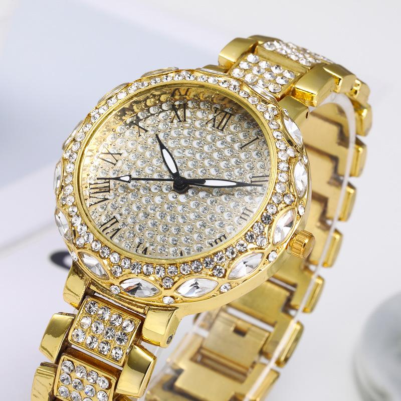 Roman pattern fashion diamond-encrusted gypsy women's watch women's watch quartz women's model