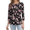 Women's Fashion Casual Round Neck 3/4 Sleeve Loose  Printed T-Shirt Ladies Top