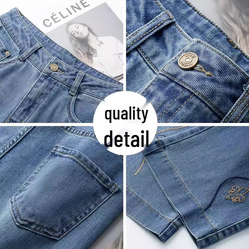 Women's High-Waisted Slimming Straight-Leg Jeans - Trendy 2025 Spring/Autumn Fashion