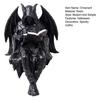 Yousheng Halloween Reading Book Skeleton Figurine, Spooky Reading Devil Resin Sculpture, Gothic Black Robe Grim Reaper Statue for Home