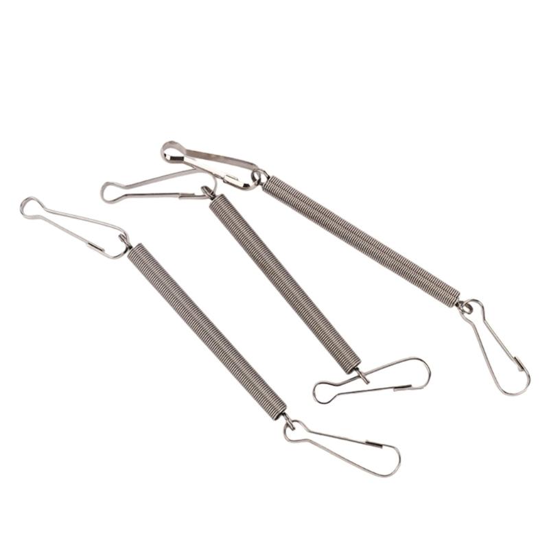 Metal Spring with 2 Clips Durable Stainless Steel Small Animal Cage Accessories Fixing Food Water Dispenser for Rabbit