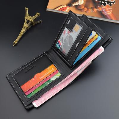 Men's Wallets  Short Multi-card Fashion Casual Wallets Young Men's Thin Three-fold Horizontal Credit Card Soft Wallet