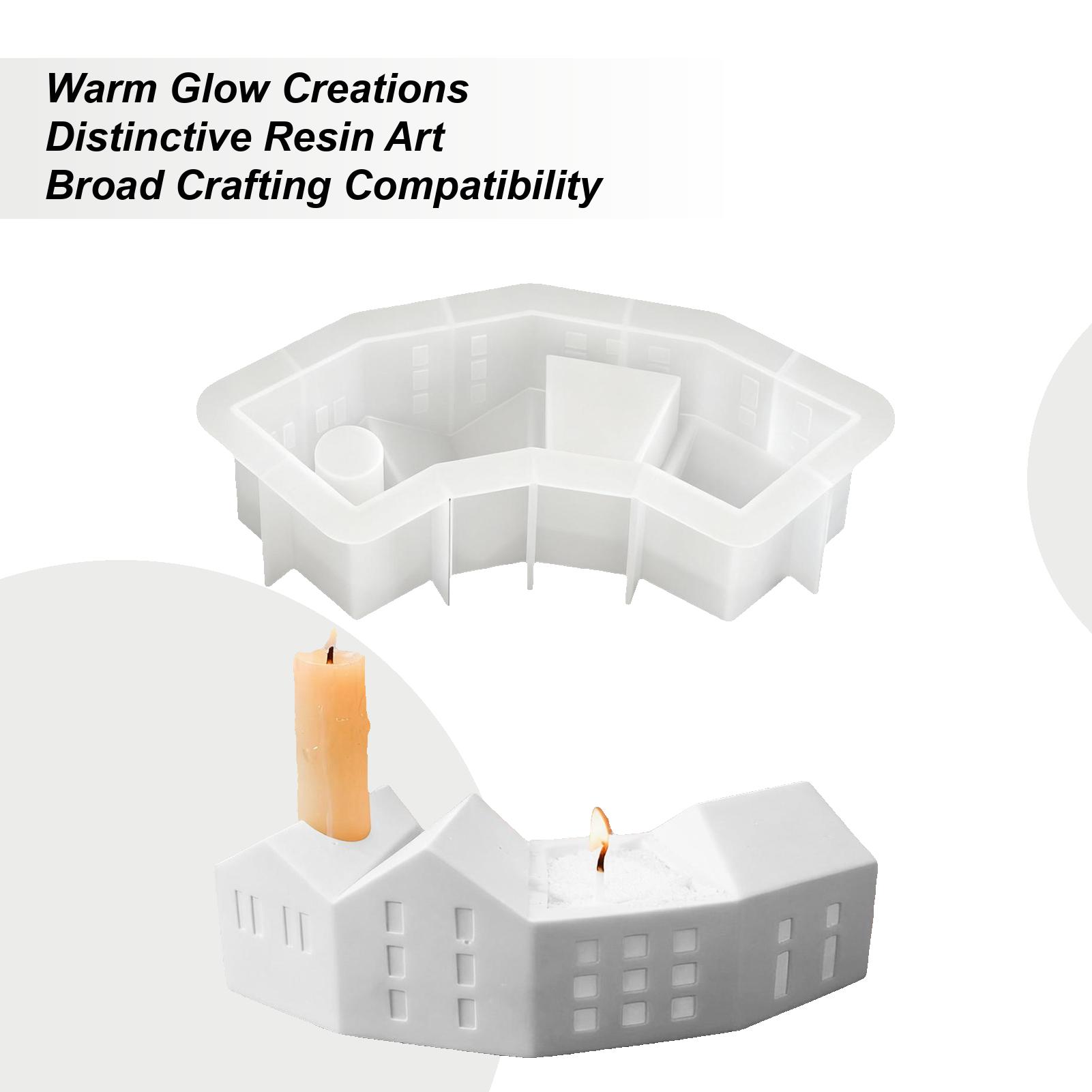 Nordics House Candlestick Silicone Mold Home Resin Casting Mold Easy Release Smooth Craft Silicone Splicing House Mold China Mainland