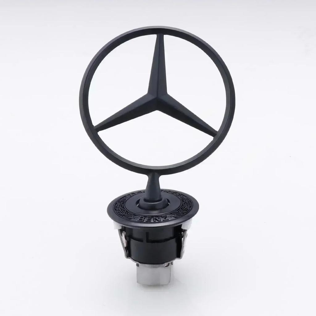 CEV5   3D Car Front Bonnet Hood Emblem Round Zinc Alloy Badge For Mercedes Benz C E S Class W204 W205 W212 W213 W211 W220 W222 W223