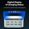 120W Desktop Charger USB Universal Multi-Port PD Fast Charger with Multi-Color Ambient Lighting Display for Mobile Phones Laptop