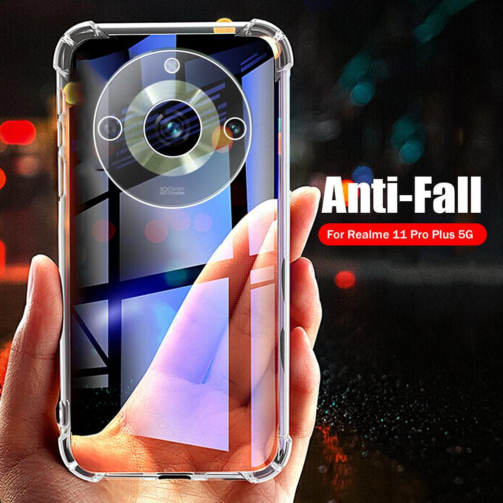 

Чехол для Realmi 11 Pro Plus Прозрачный с воздушными подушками Защитный от падений Чехол для Realme11 Realme 11 Pro+ 5G Мягкий ударопрочный TPU Coque For Realme11 ProPlus прозрачный