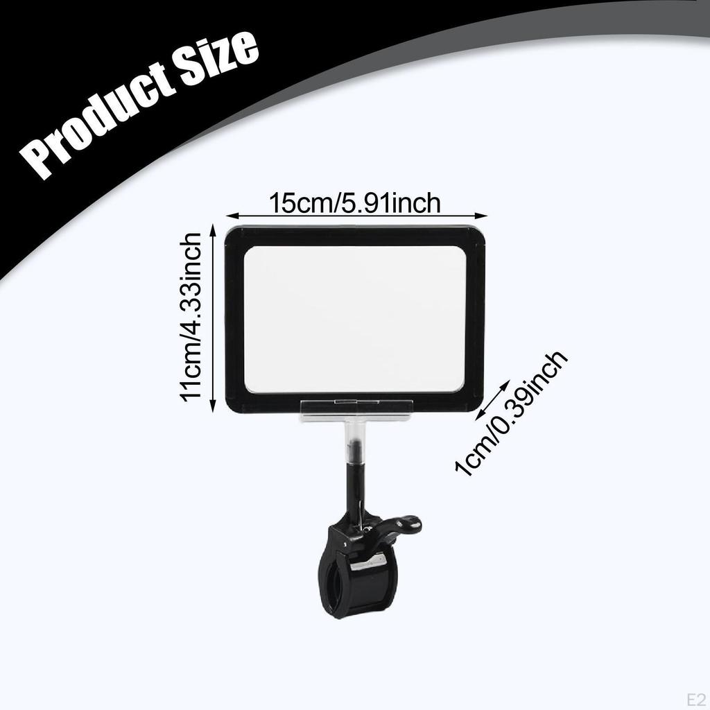 4Pcs Sign Holder Clips Merchandise Reusable Double Swivel Price Tags Clamps for Restaurants