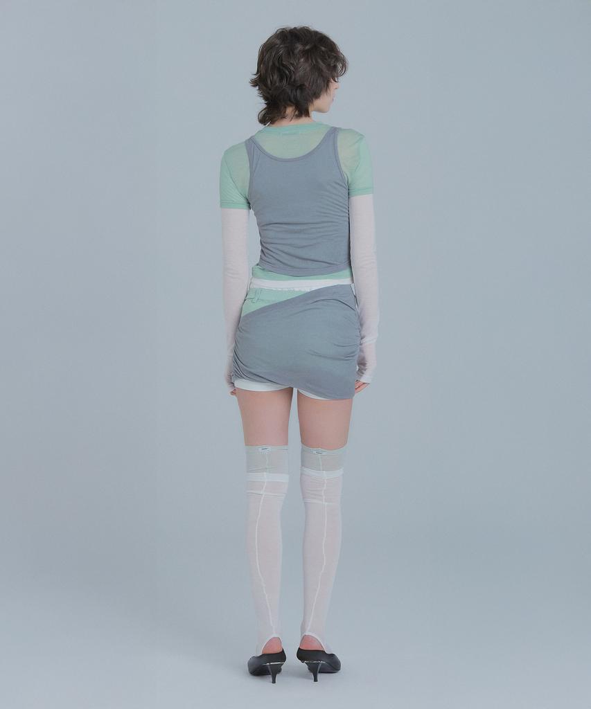 Peulaentigseobiseu Triple Layered Mini Skirt - Gray