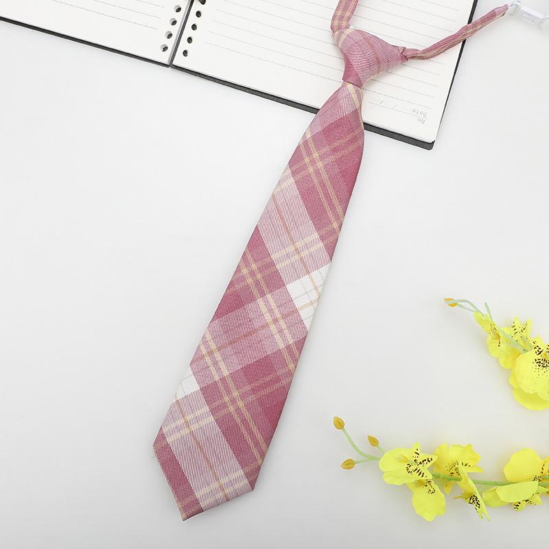 Jk Small Tie Female College Style Lazy Japanese Plaid Uniform Shirt Tie Student Ins Men'S And Women'S Short Styles Free Of Charge