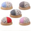 Rural Style Wooden Base Round Cute Cushions Pincushions Pin Cushion Pincushion Holder Needle Holders Pin Holders for DIY Craft