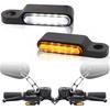 Choix Riches Clignotants LED de Guidon Mini Clignotants Moto Feu de Position Avant Universel Compatible avec Harley Sportster Dyna Honda Shadow
