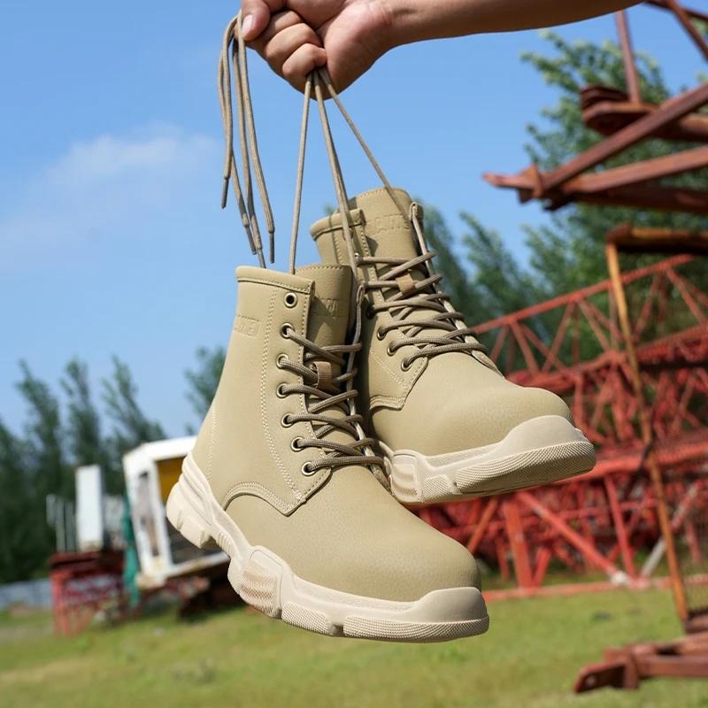 Anti-spark Welder Shoes Men's High Top Work Safety Boots Puncture Proof Construction Safety Shoes Men Platform Boots