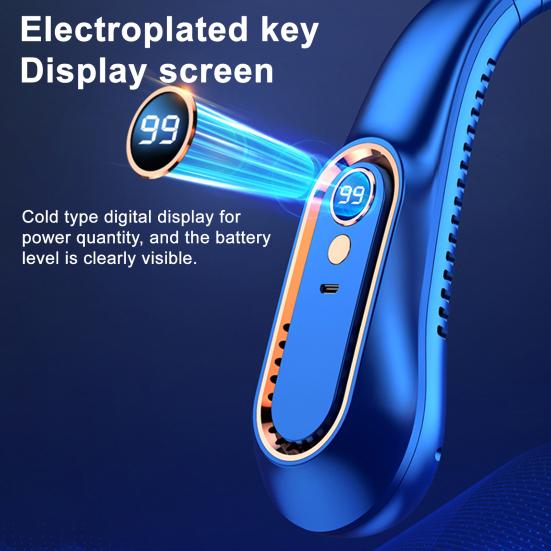 Bladeless Portable Neck Fan USB Rechargeable Mini Cooling Fan Silent Hands-Free Wearable Neck Cooler for Outdoor Travel