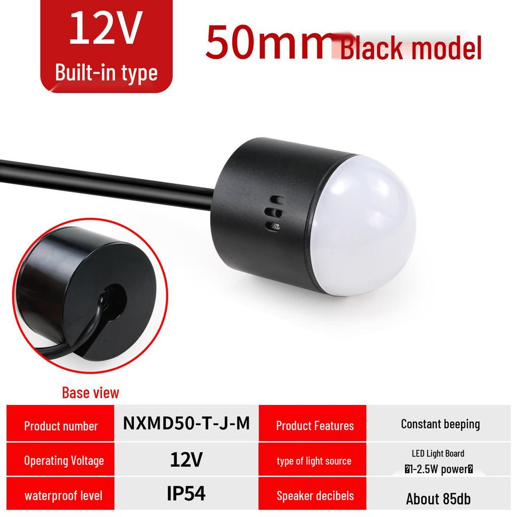 Waterproof LED Magnetic Hemisphere Signal Light: 3-Color, 12V/24V Indicator for Machines