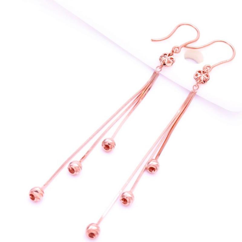 Exquisite Purple Gold Rose Gold Plated Russian Snake Bone Fringed Earrings 585 Color Gold Versatile Exquisite Ear Hook Earrings