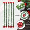 Christmas Garland Ties with Bells Decorative Rope Straps for Wreaths Railings Stairs Flexible Faux Pine Needle Twist Ties Xmas Holiday Decor