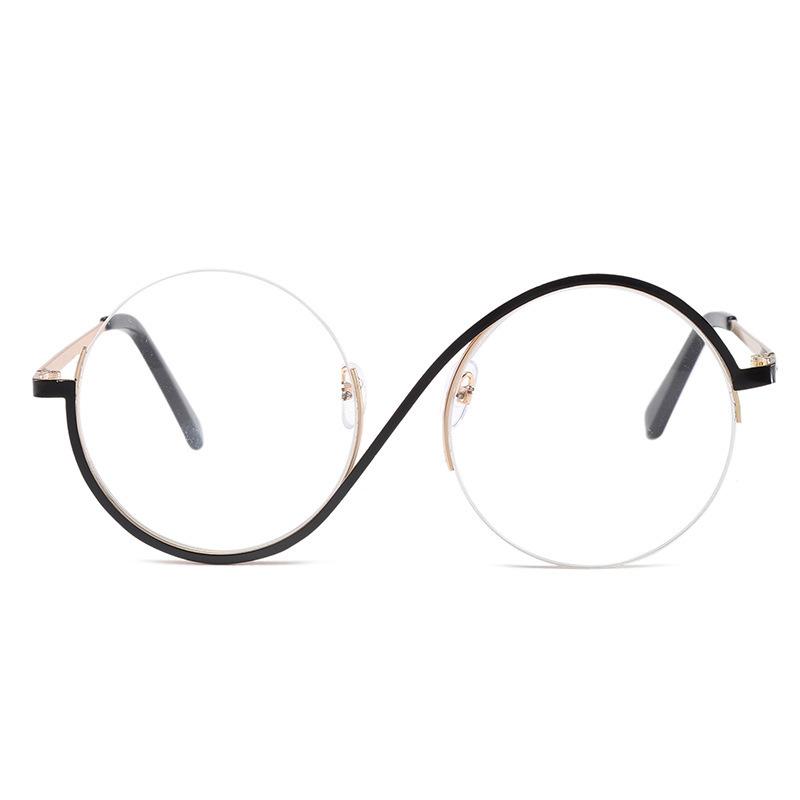 New Fashion Women'S Metal Small Frame Round Glasses Men'S Anti Blue Light Protection Eyeglasses Retro Anti-Radiation Eyewear