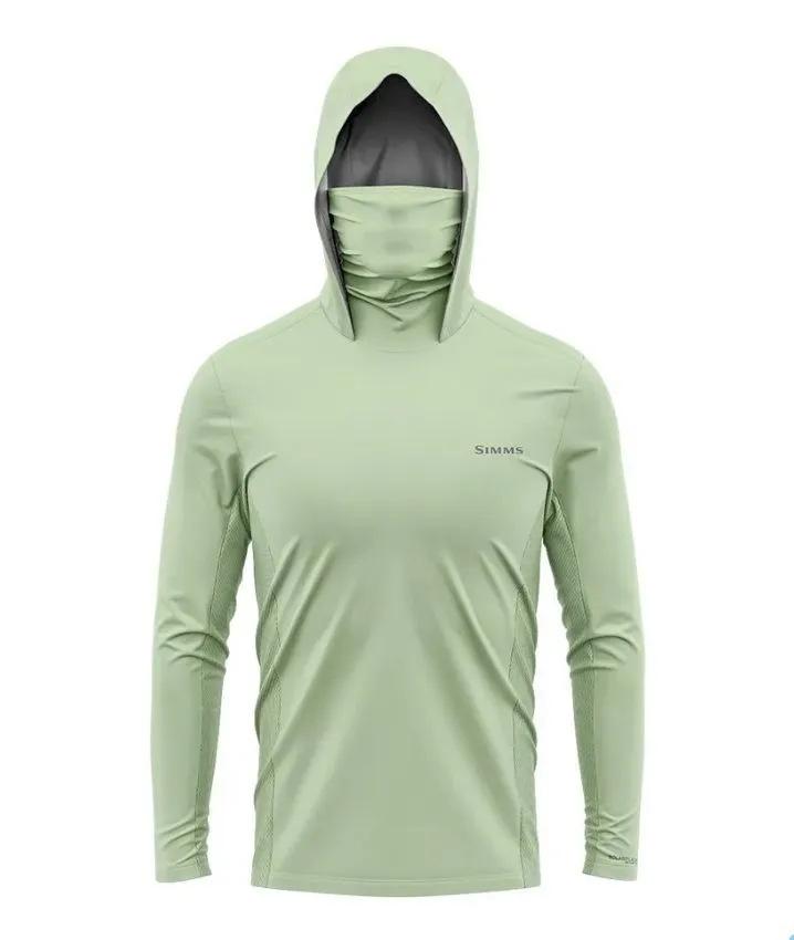 SIMMS Fishing Suit Fly Fishing Luya Hoodie Outdoor Ice Silk Sunscreen Clothing with Mask Quick Drying Breathable Thin