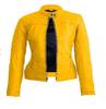 Noora Yellow Women's Biker Leather Jacket | Quilted Motorcycle Biker Jacket |