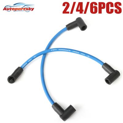 2/4/6x Marine Spark Plug Wire Universal Plastic Car Accessories Blue