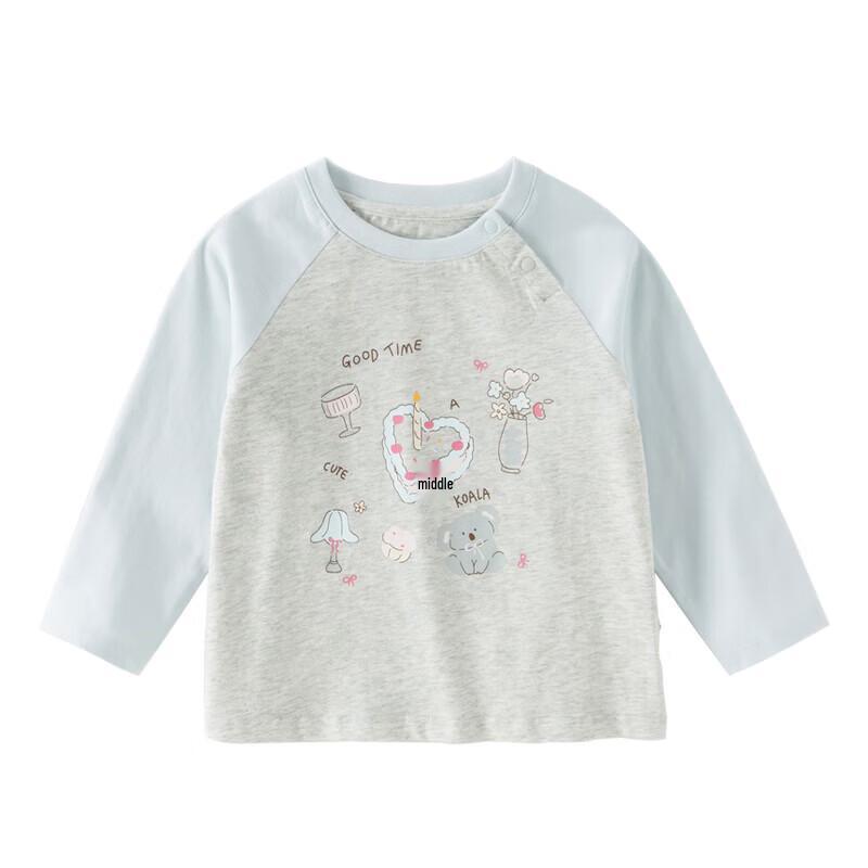 DAVE & BELLA Girls' Printed Long-Sleeved Cotton Tee