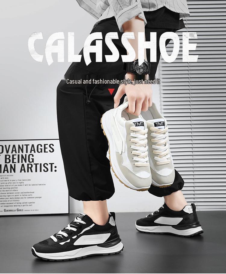 2025 Men's Summer Breathable White Mesh Sneakers - Korean Style Casual Versatile Dad Shoes