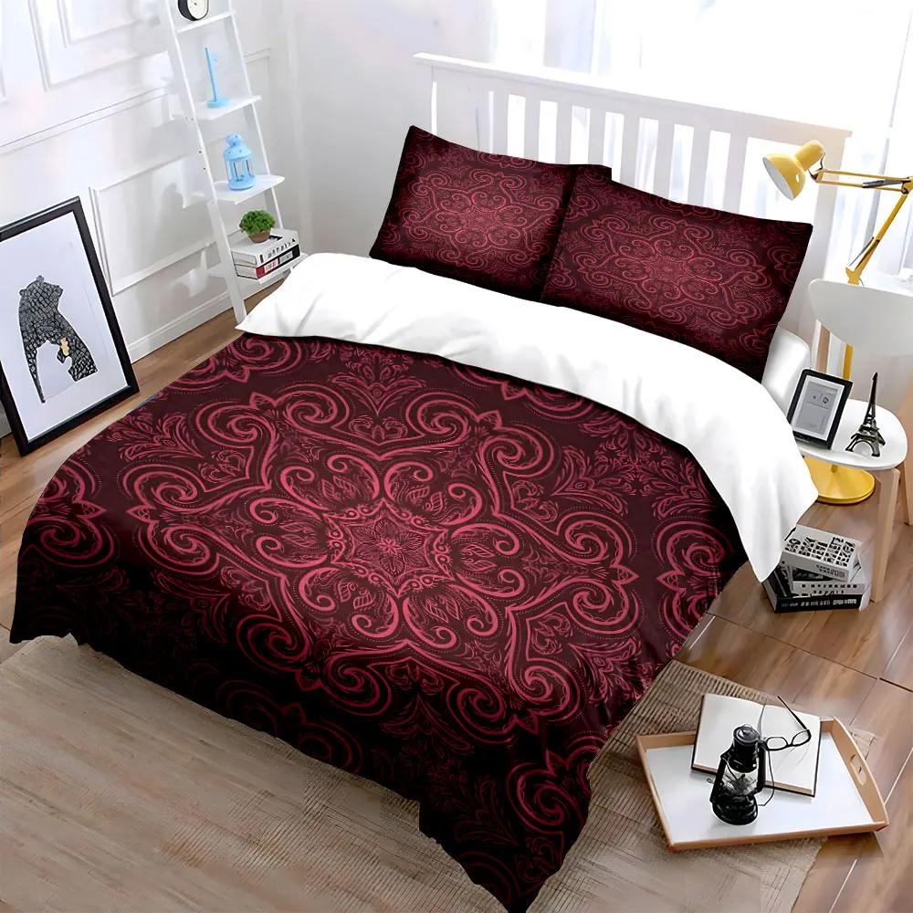 Elegant Patterned 3-Piece Decoration Set Soft Comfortable Duvet Cover Bedding Set Included 1*Duvet Cover & 2*Pillowcases Gift