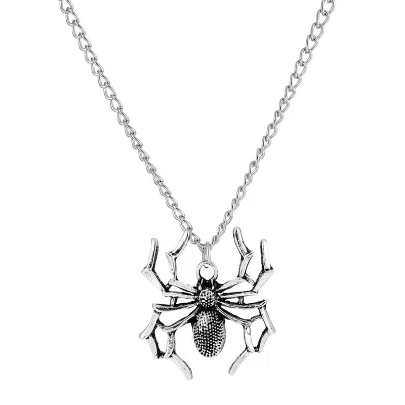 Spider Pendant Necklace Gothic Punk Jewelry Birthday Gift for Halloween & Daily Wear