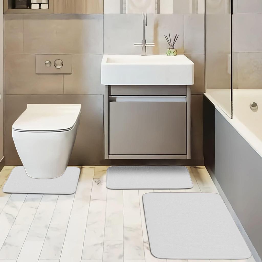 Non-Slip, Absorbent, Dirt-Resistant Bathroom Mats - Simple Style Flannel Floor Mats