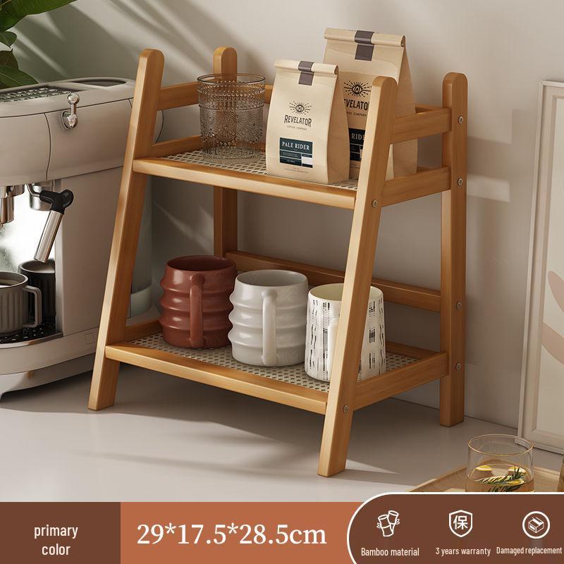 Woven Trapezoidal Multi-layer Storage Rack: Floor-standing Shelf for Bedroom, Living Room, or Balcony