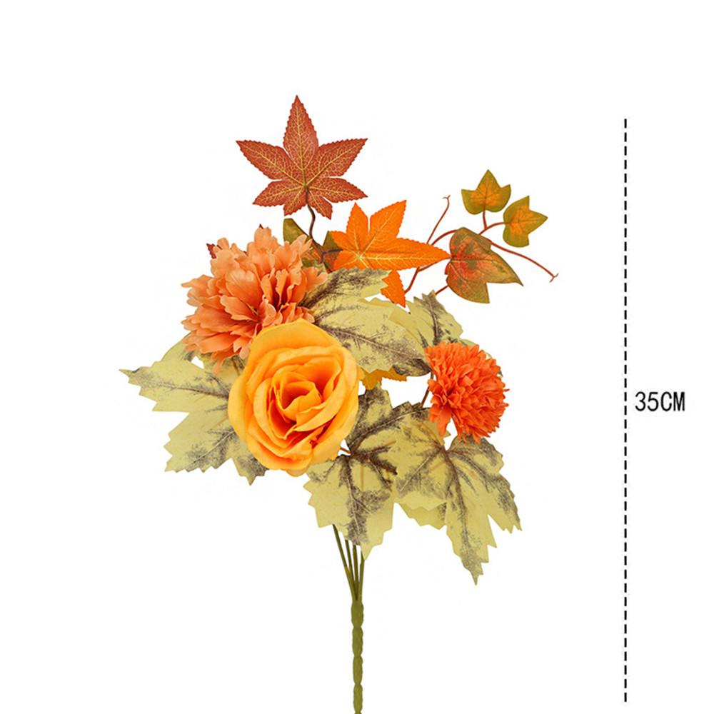 Autumn Artificial Flower Bouquet Prop Household Festival Party Halloween Maple Leaf Pumpkin Decoration