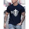 Europäische Größe Herren "Rood in Christ" Muster Frühling, Sommer, Herbst Lässiges Rundhals-Kurzarm-T-Shirt