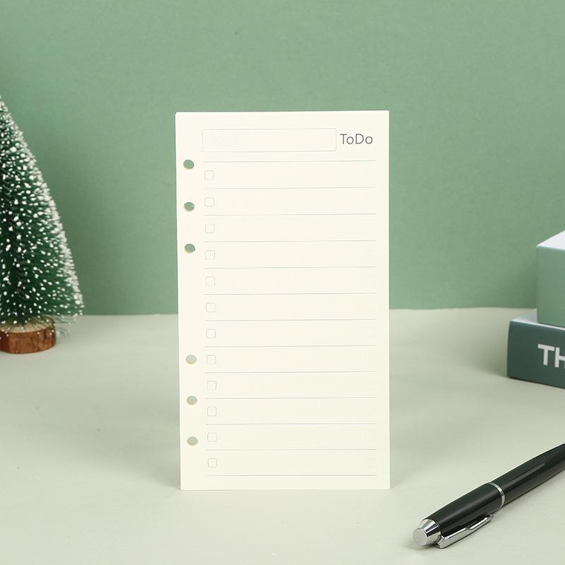 A5 A6 A7 Volné listy Náplň do notebooku Spirálová pořadač Vnitřní strana Týdně Měsíčně Úkol Čára Bodová mřížka Uvnitř papírnictví