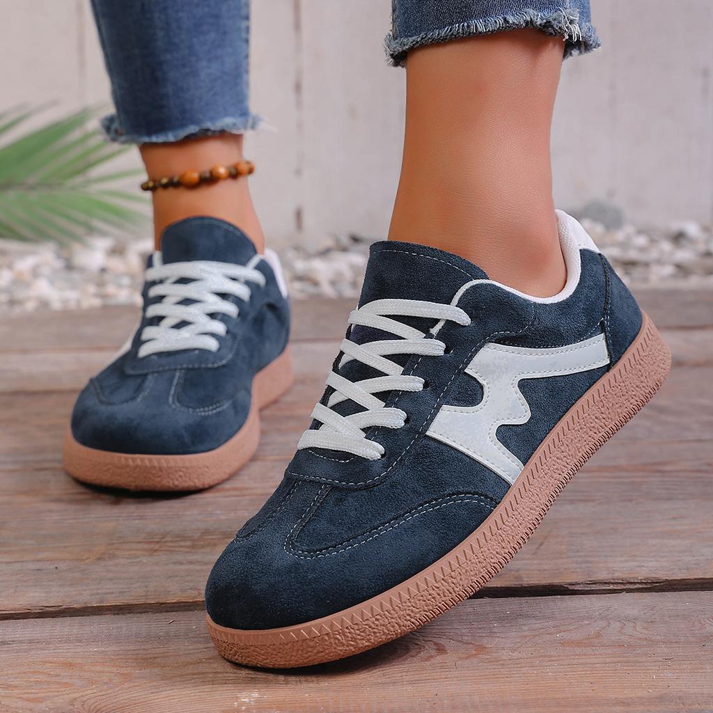 Women Sneakers Fashion Casual Flats Vulcanize Shoes Fashion Round Toe Lace Up Comfortable Flat Shoes for Women