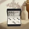 Black PU 6 Pairs Capacity Cufflink Holder Brooch Pins Storage Box Scratch Resistant Jewelry Organizer for Travel Use