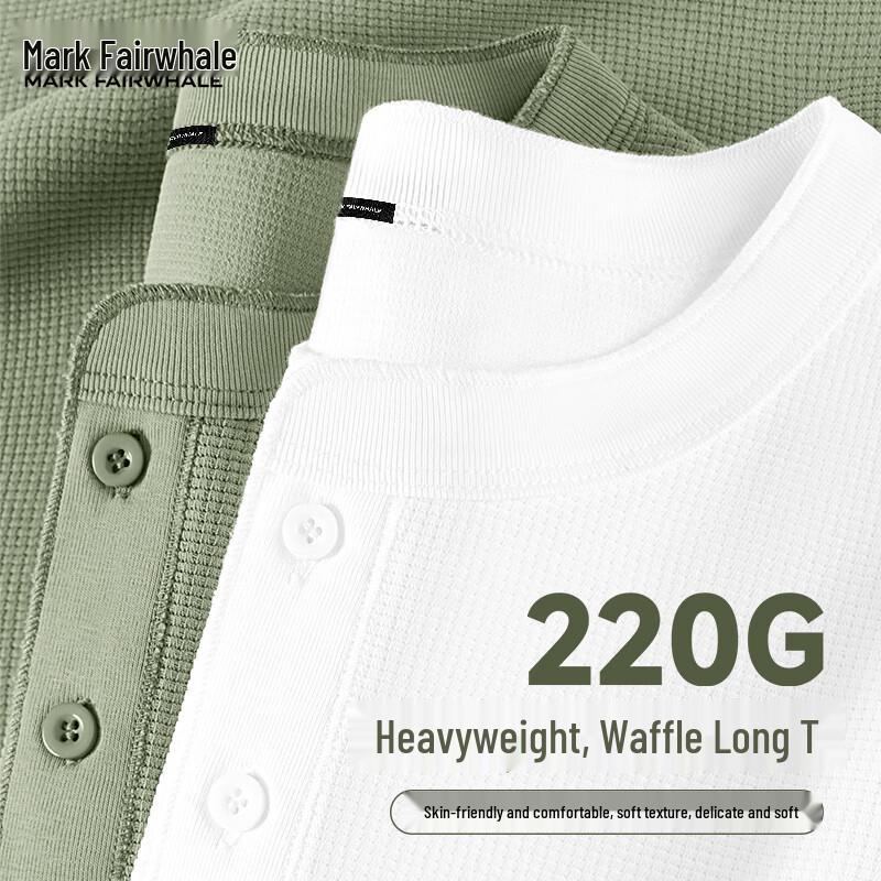 

Mark Fairwhale Men s Waffle Knit Long Sleeve Henley T-Shirt 4XL